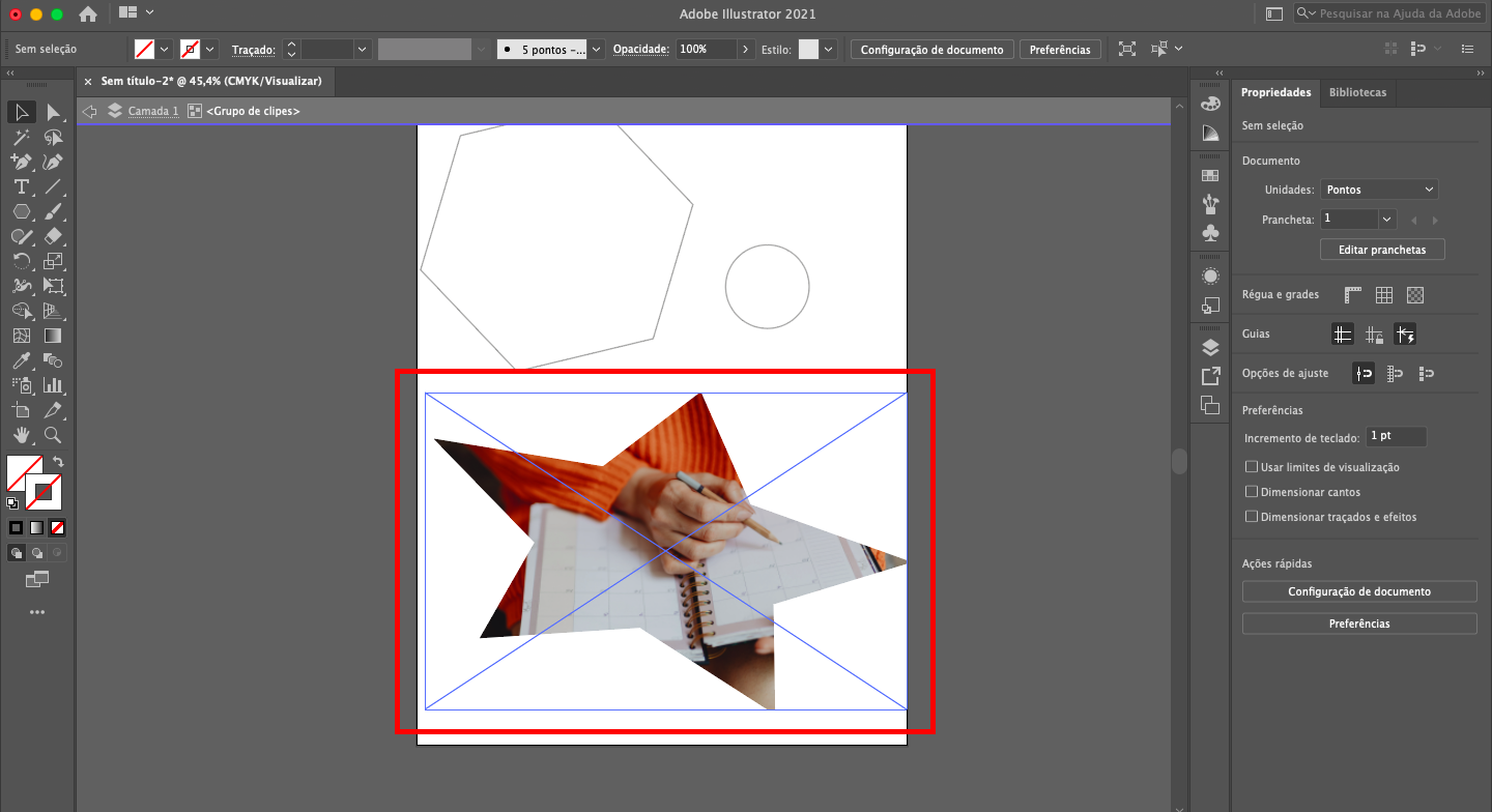 Adicionando imagens dentro de formas no Adobe Illustrator